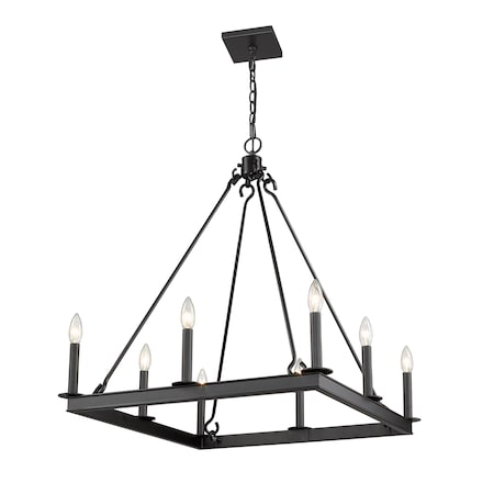 Z-Lite Barclay 8 Light Chandelier, Matte Black 482S-8-26MB